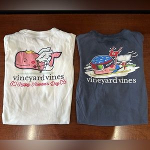 2 X Vineyard Vines long sleeve tees in 4T; excellent condition